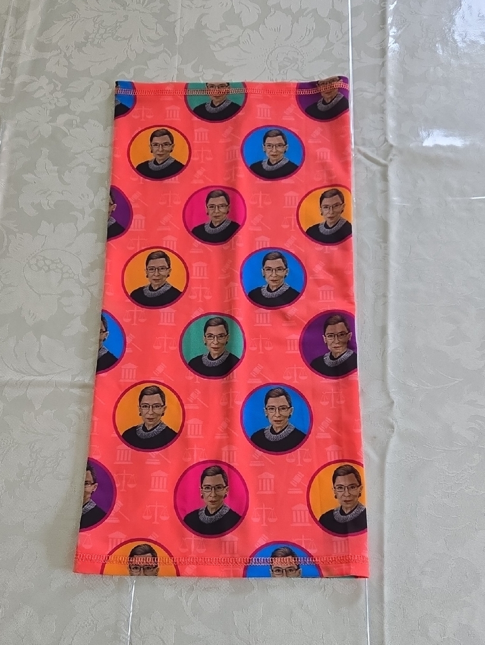 RBG Vibrant Coral Multiprint Neck Gaiter